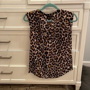 J. Crew silk leopard sleeveless blouse